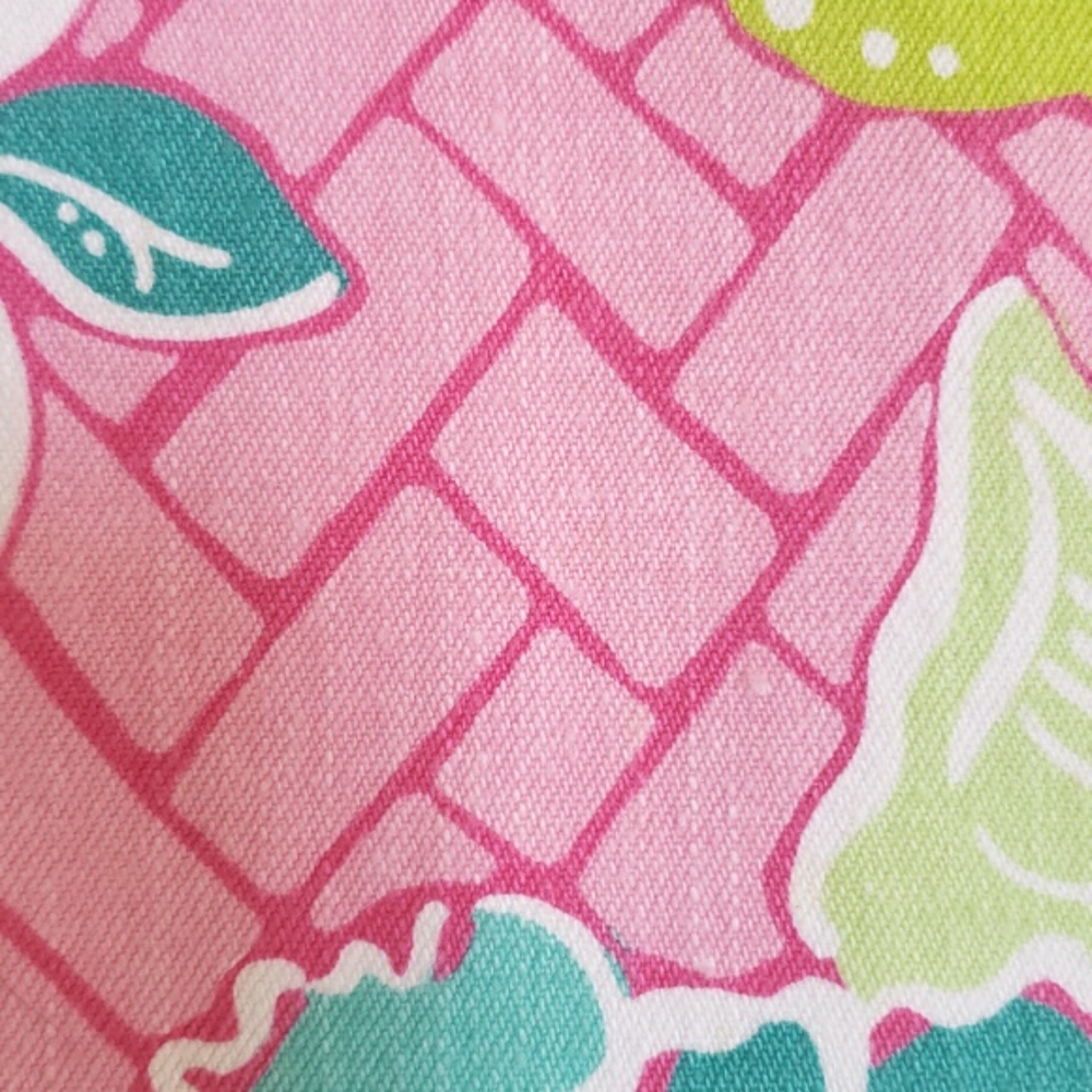 Handmade Pink & Green Tropical Floral Pencil Skirt | Summer Resort Medium - Picture 10 of 10